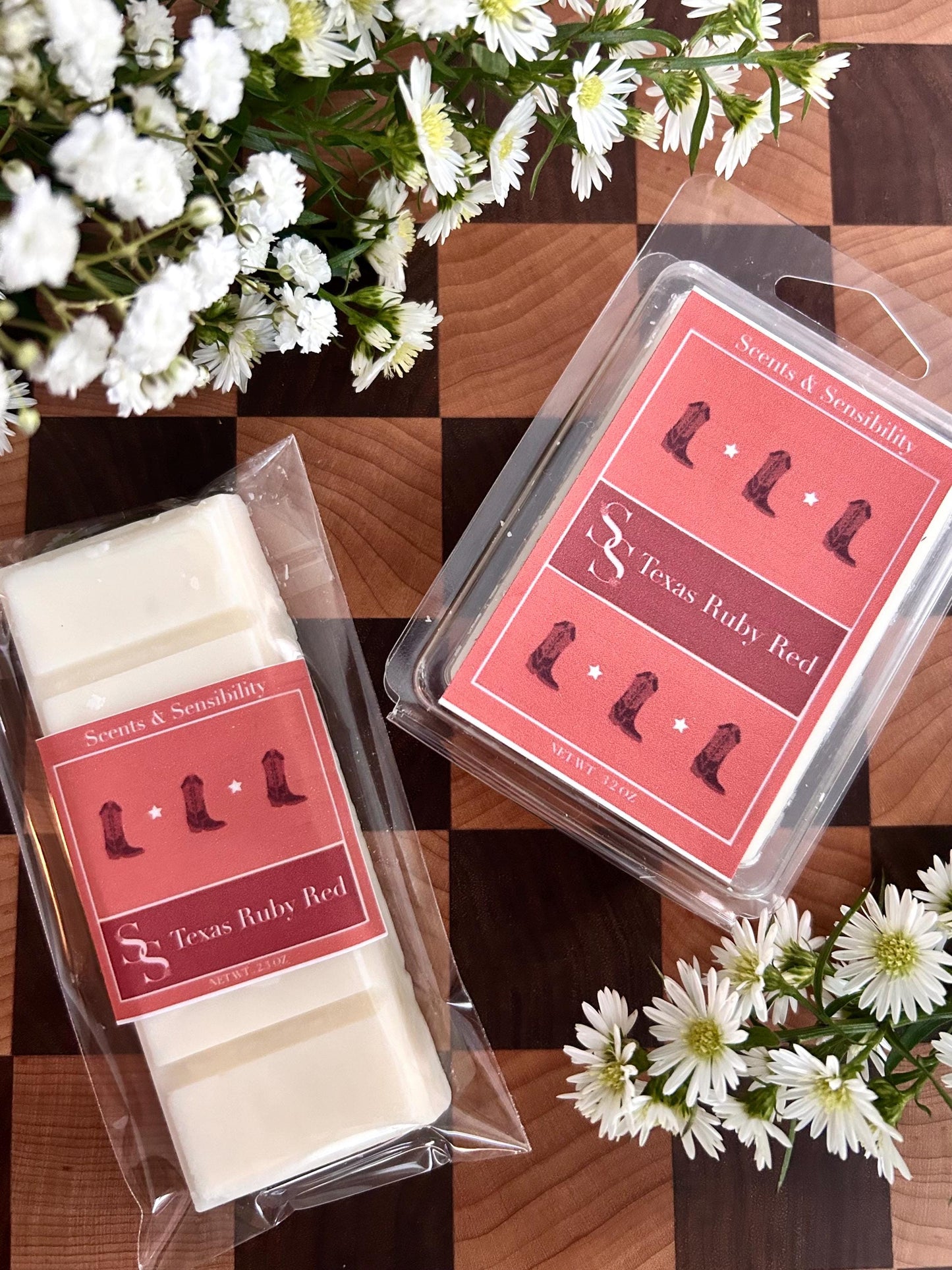 Texas Ruby Red, Natural Handmade Wax Melts and Snapbars , Volcano scent