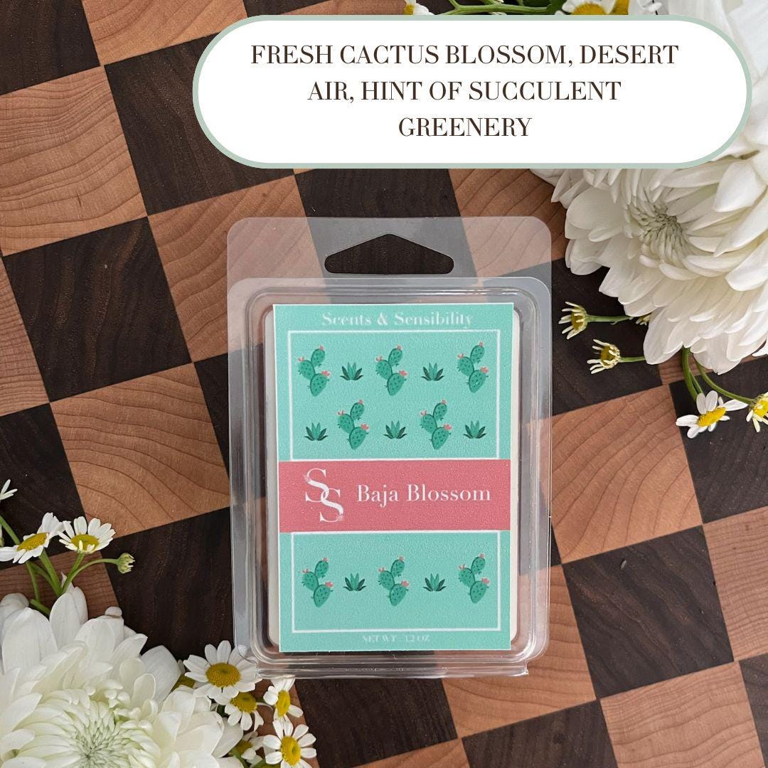 Baja Blossom, Natural Handmade Wax Melts and Snap Bar, Cactus Blossom Dupes