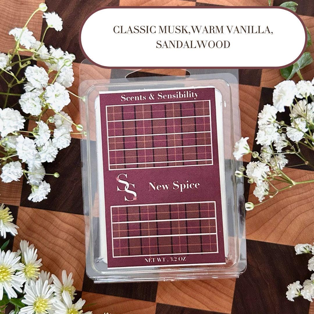 NEW SPICE, Natural Handmade Wax Melts and Snap Bar, Cologne scented