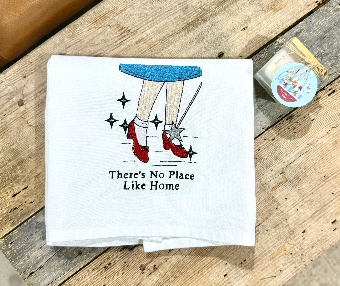 No Place Like Home Tea Towel/Gift Set with Candle