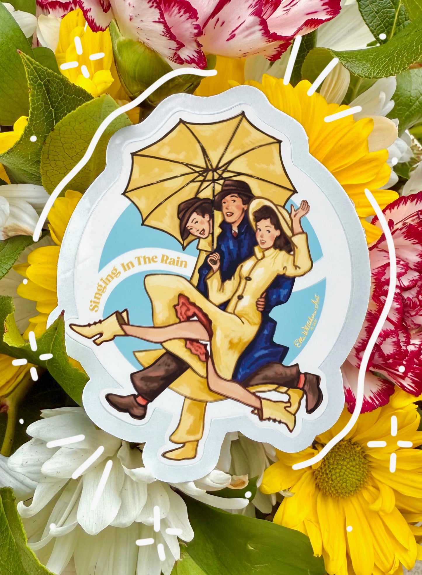Singing in the Rain Inspired Sticker