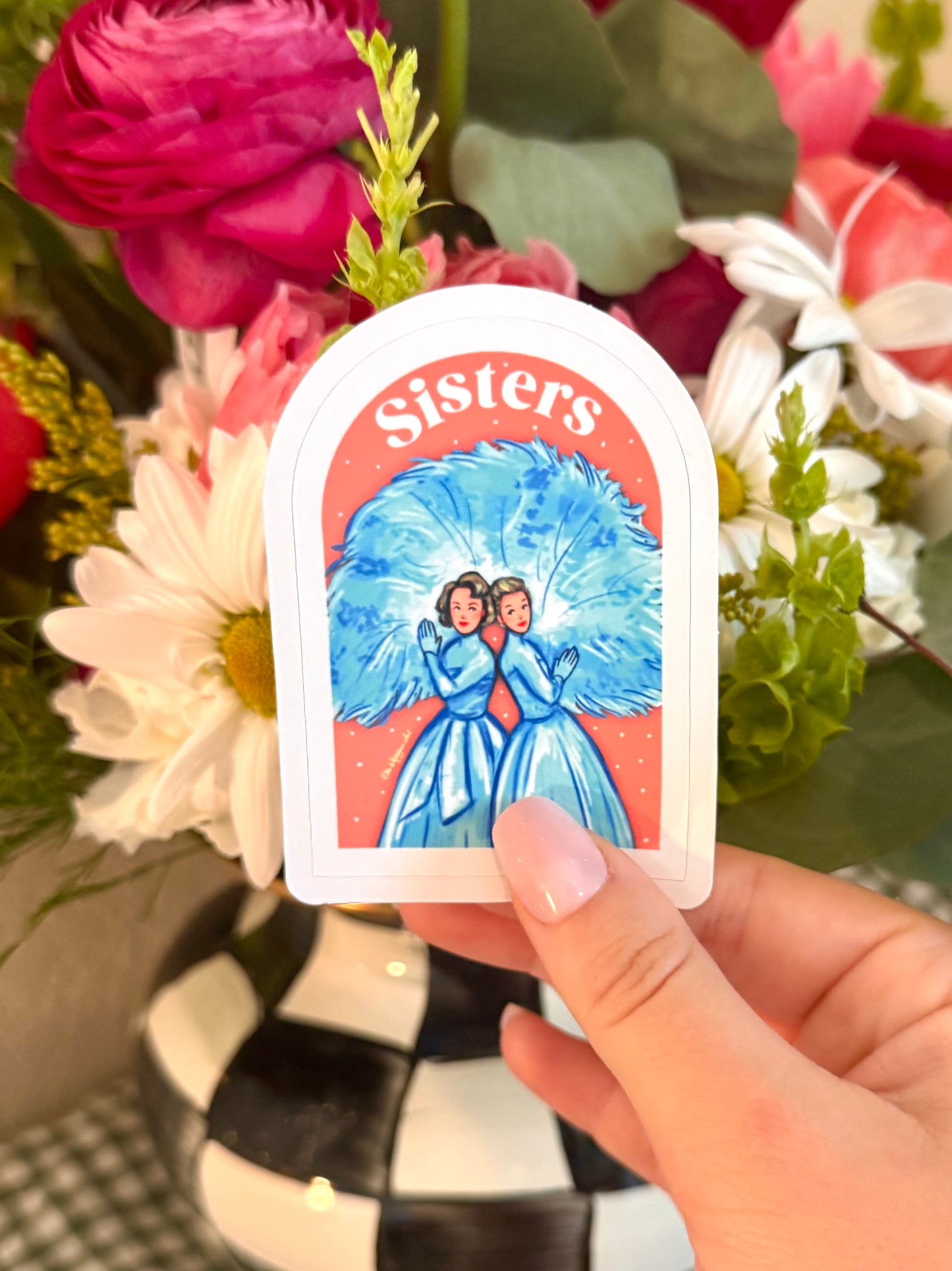 White Christmas Sisters Inspired Sticker